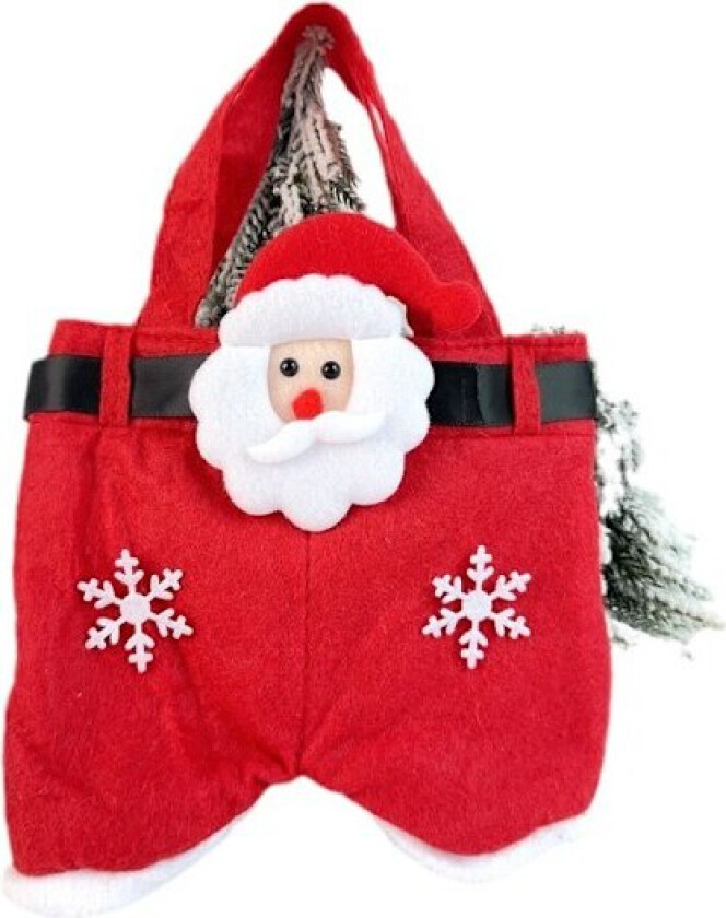Julepynt Gavepose Godteripose Julenissens Bukse Stil Søte Snackspose for Barn (Julenissen-Middels)