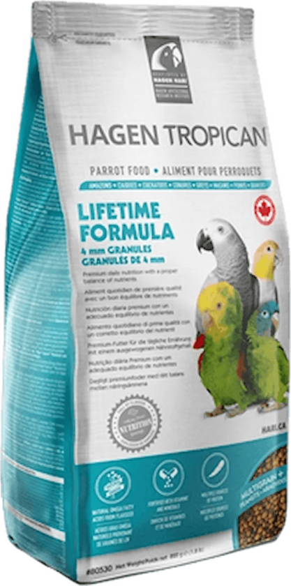 Tropican fullfôrpellets papegøyer, Lifetime formula - 820gr