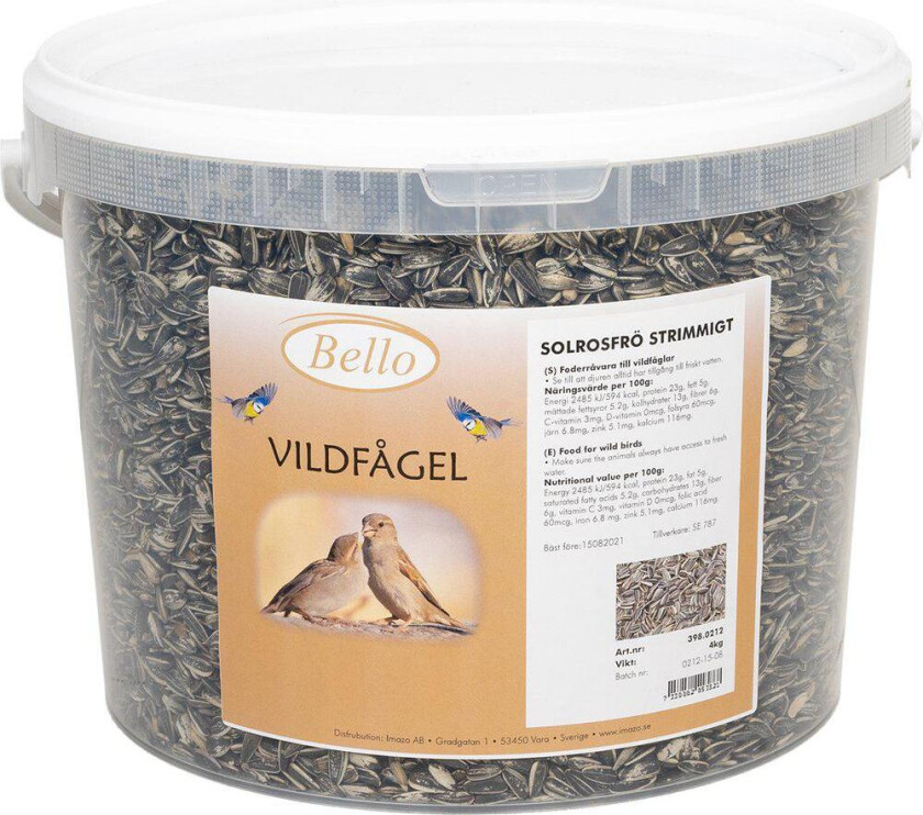 Solsikkefrø stripet i 4 kg bøtte utefugl