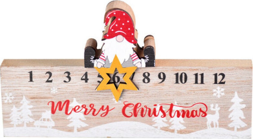 1 stk 20X12,5CM Kalender Santa Ornament Adventskalender Jul A