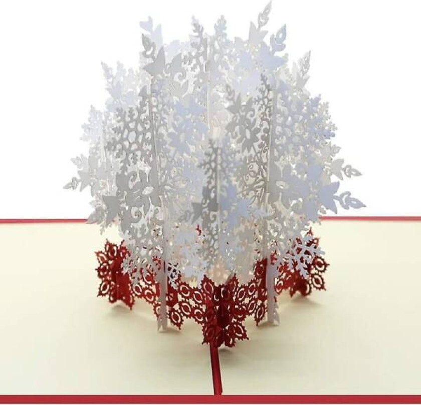 3D julehilsen Pop Up julekort Vakkert 3D snøfnuggkort Stereoskopisk gratulasjonskort Julehilsen til kone, jenter, ektemann