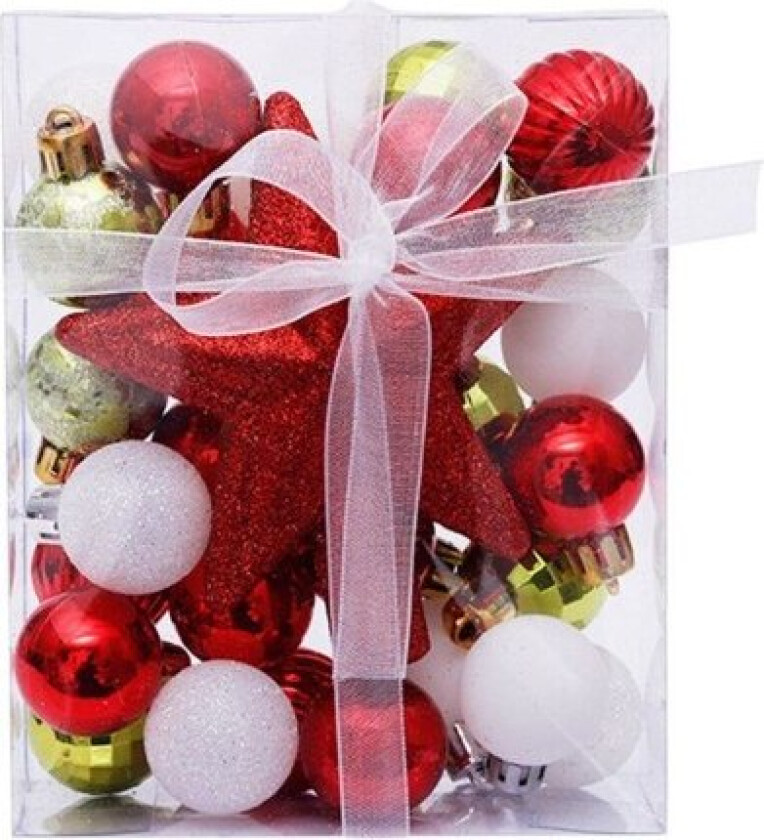 Dekorative hengende julekuler og dekorative juletrepynt, knusesikker plast