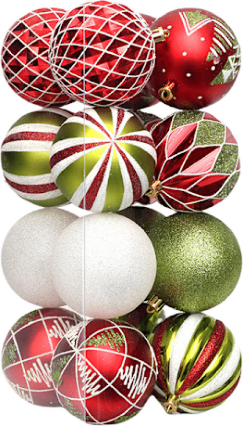Julepynt, 16-delt sett, uregelmessig malte julekuler, juletrepynt-tilbehør Grün