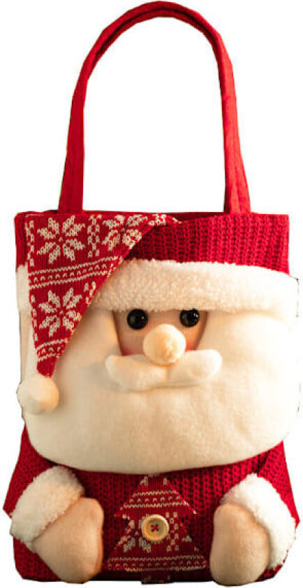 Julegavepose for 2023, bærbar gavepose for julaften, eplepose, godteriinnpakningsbokser, bærbare dekorasjoner, julenissen