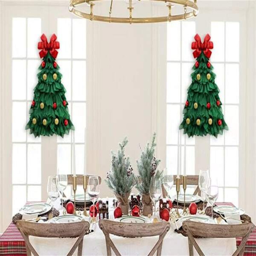 Håndlaget julekrans til jul, dørkrans, julepynt, dekorasjoner til hjemmet, inngangsdør og vindu