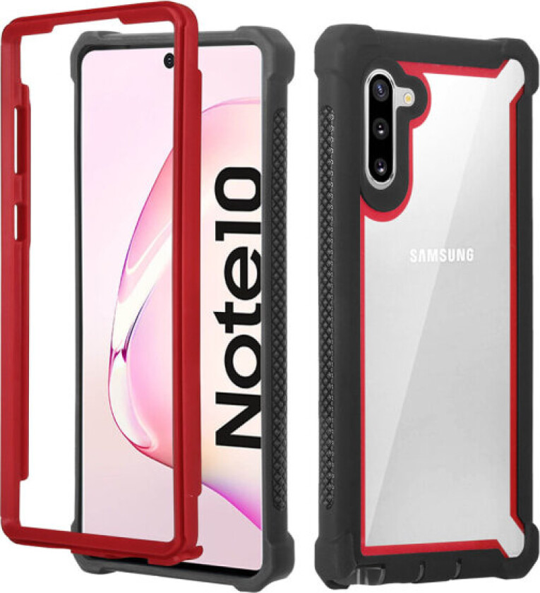 Kraftig og fleksibelt deksel - Samsung Galaxy Note10 Svart/Röd