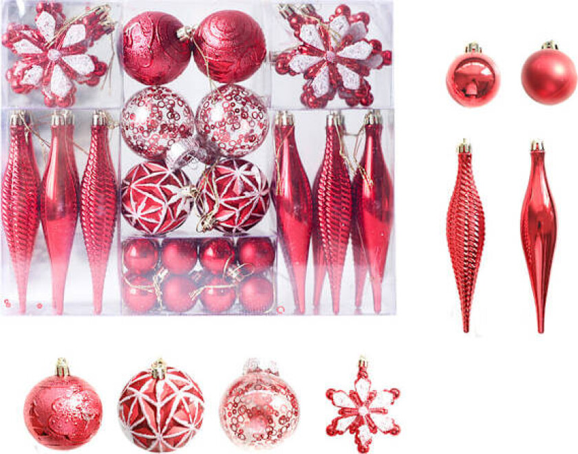 Julekulespynt, Uknuselige Julekulesett for Juletrepynt, Høytider, Hjem, Festpynt, Trepynt