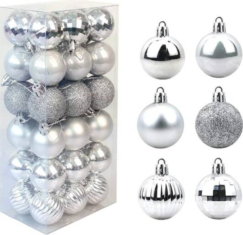 36 Pakke Julekuler Anheng (Sølv, 4cm)