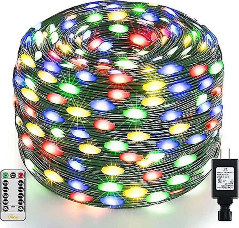 Wabjtam Julelys Utendørs-200led 72 Fot Lang Plug-in Grønn Ledning Juletrelys