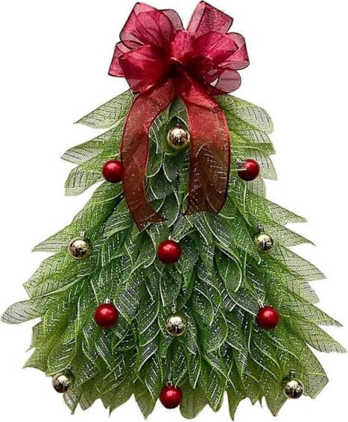 Juletrærkrans Dørkrans med Lys Utenfor Inne Julekrans Buespyd Red bow