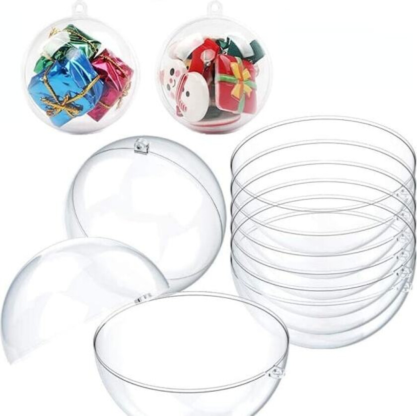 20 stk Julekulepynt, Gjennomsiktige Julekulepynt til å fylle, til Juletre, Gran, Bryllup, Bursdagsfestdekorasjon, 7cm