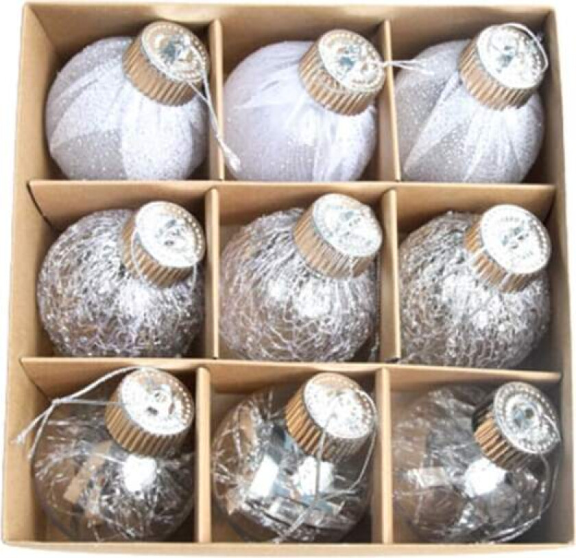 Julegave 9 stk 6 cm/2,36 tommer knusesikre plast julekulepynt, julekulepynt til juletre, bryllupsfest og hjemmedekor