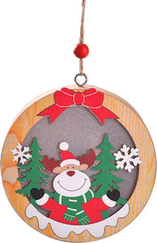 Nye juledekorasjoner LED-lys viklet juletre rund stjerneformet hengende dekorasjoner innendørs utendørs nattlampe hengende dekorasjon sirkulær circular C