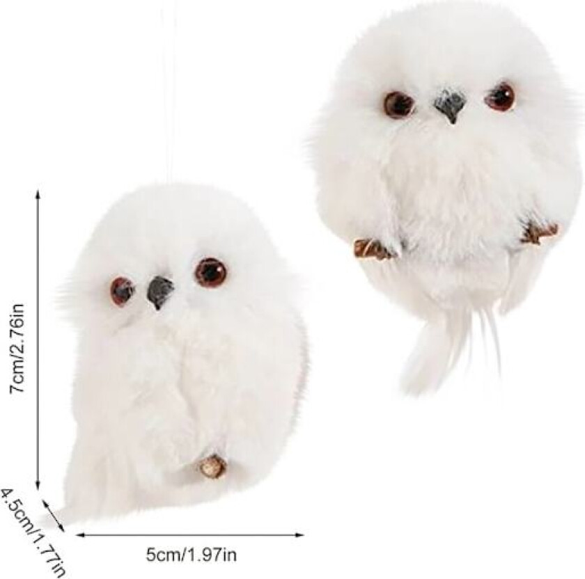 2 stk søte ugler til å henge som julegave, simulert dyreanheng, juletreanheng, dekorasjon for hjemmet, ferie og fest