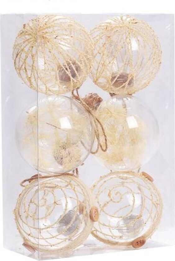 CDQ 6 stk gjennomsiktige julekule sett juletre