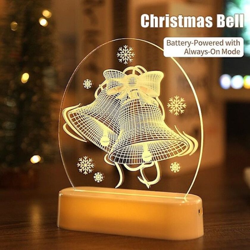 Snømann Nattlys Snøflak Nattlampe Elg Nattlys Juletre Nattlampe Julenissen Nattlys Klokke Nattlampe Led Rund Lampe Jul Gi