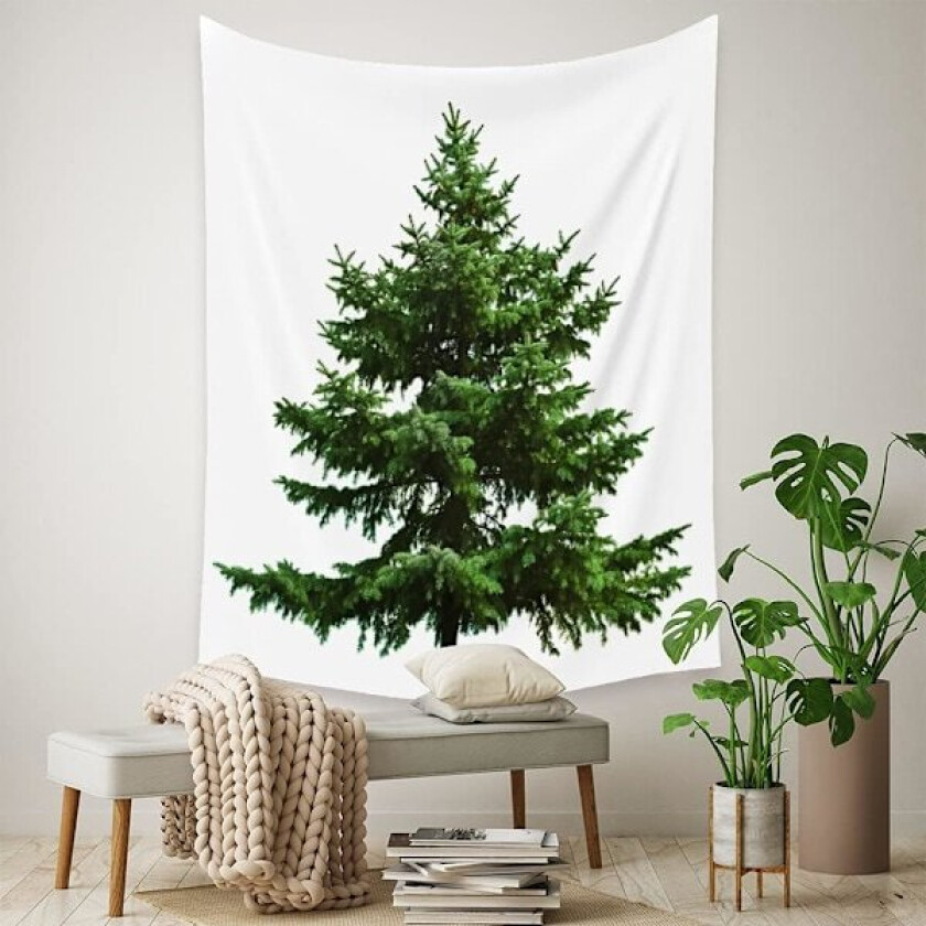 Bilde av Frisk grønn juletre veggteppe for soverom Livi