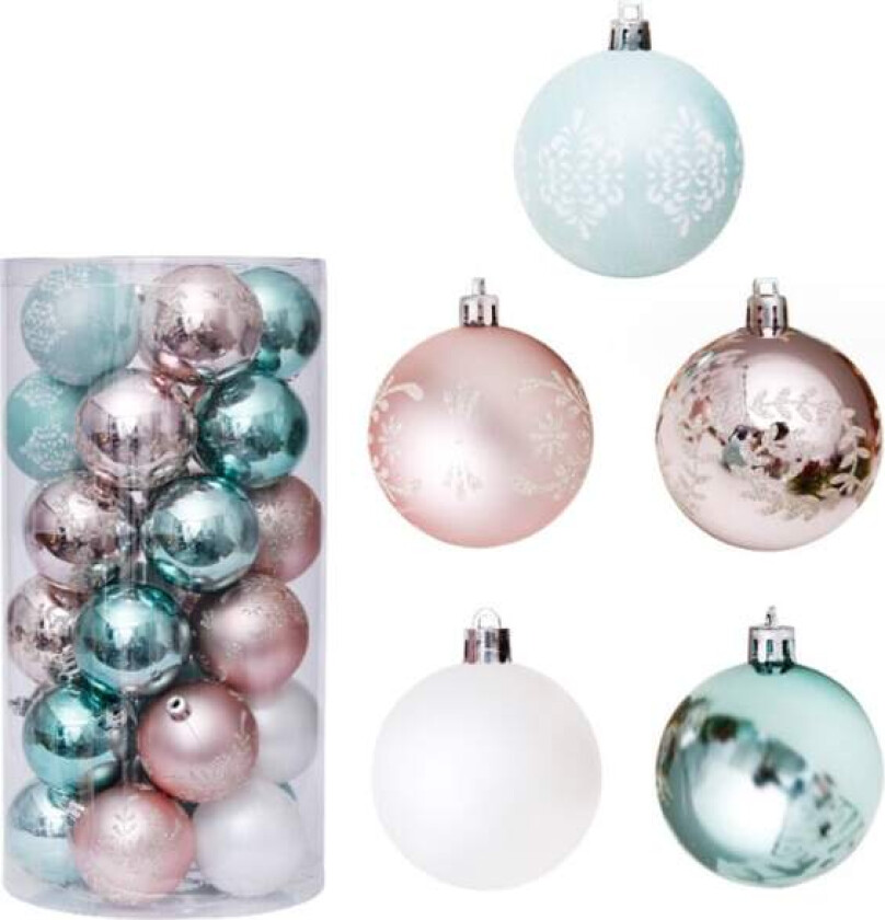 CDQ 6cm/2,36” julekule, 30 stk julekule Rose Gold