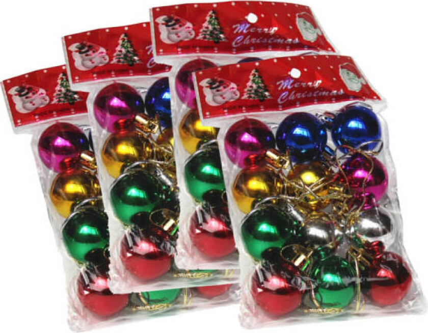 IC 48 stk små søte julekuler, julepynt, juletrepynt