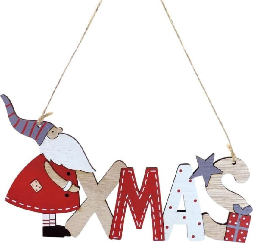 Tretre julepynt, tretre jule dørskilt, nisseplate, juletreanheng dekorasjon (julemønster)