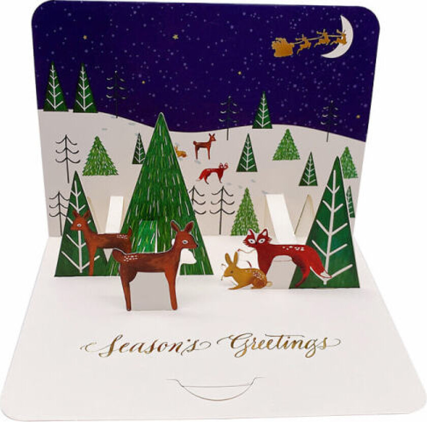 Mub- 2023 julehilsen kort tredimensjonalt gratulasjonskort julegave velsignelsesmelding håndskrevet takkekort skog