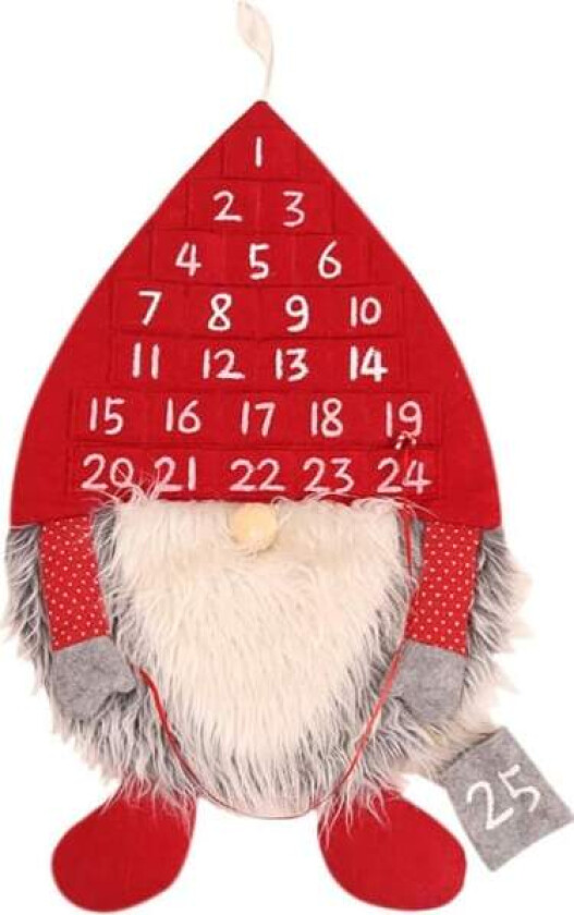 1 stk (rød lue) Julekalender Ornament Filt Julekalender