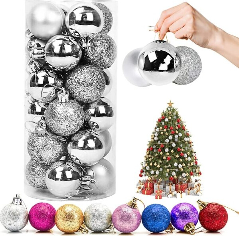 24 julekuler julekuler dekorerer grantrær