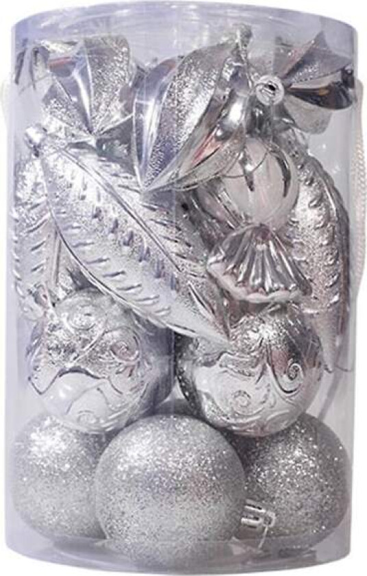 21 stk Julekule Ornamenter - Glitter Dekorert Julekule