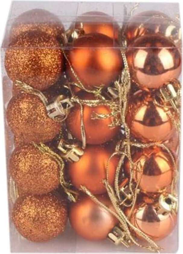 (Oransje) Julekuler, 3CM 24 Kuler Juletrepynt Plast Juletrepynt for Innendørs Soverom Bryllup
