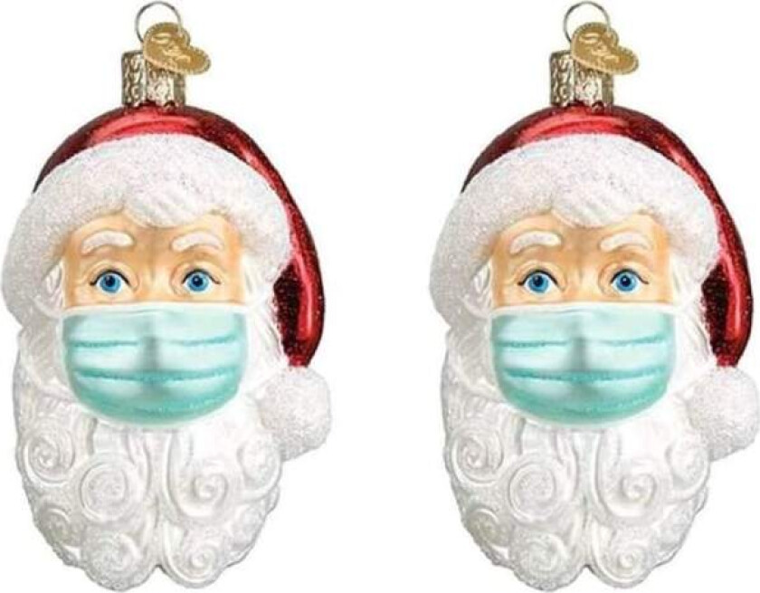 Julekule med nisse med maske, julepynt