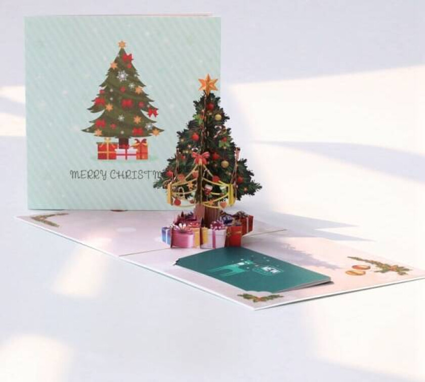 1 stk (juletrær) 3D julekort, popup-gratulasjonskort for C