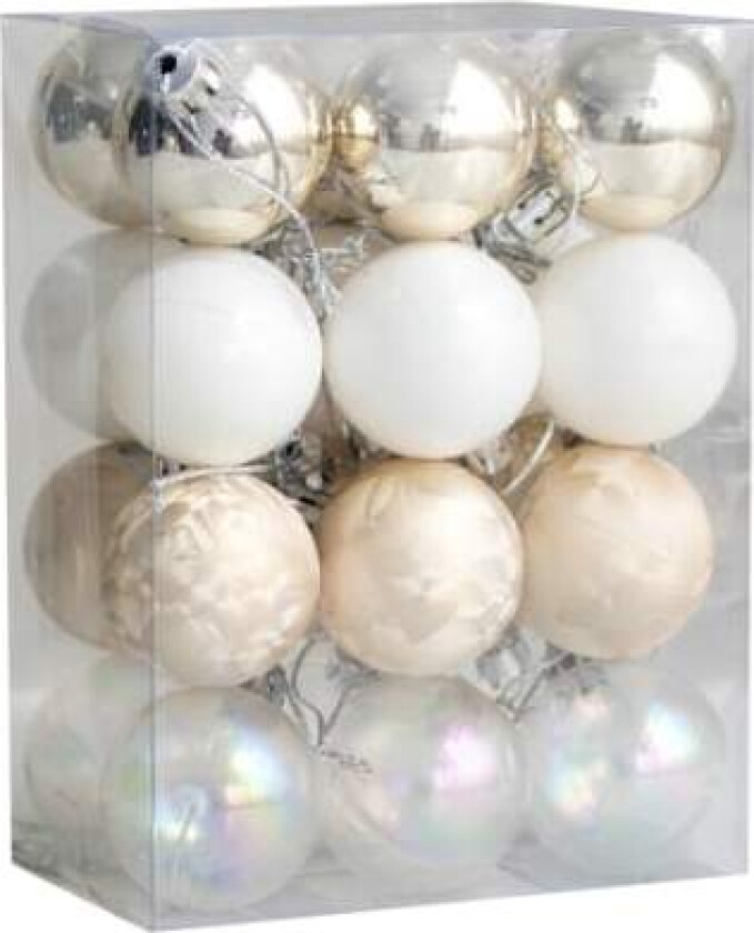 Champagne Julekulesett - Julepynt til juletreet 24pcs 4cm