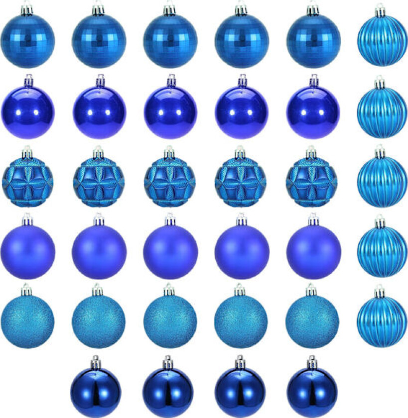 34 stk Julekulepynt 4CM for Juletre Juledekorasjoner Knusefrie Kroker Inkludert