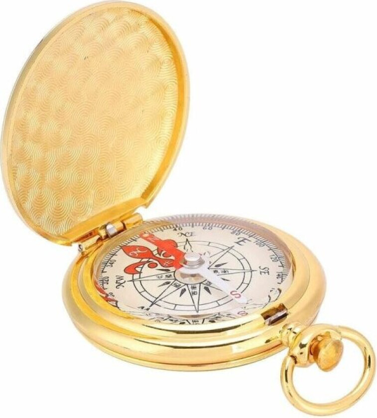 Messing Bærbar Lommeur Kompass med Ring Nøkkelring Kompass Navigasjon