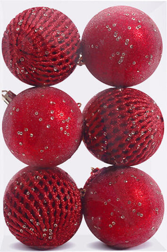 12 stk julekulepynt 8cm glitter sequin skumball S