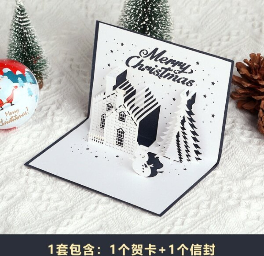 Mub- stereoskopisk julehilsen 3d Melding for juletegnefilm juletre Liten kort gave gratulasjonskort Stjärna Blå