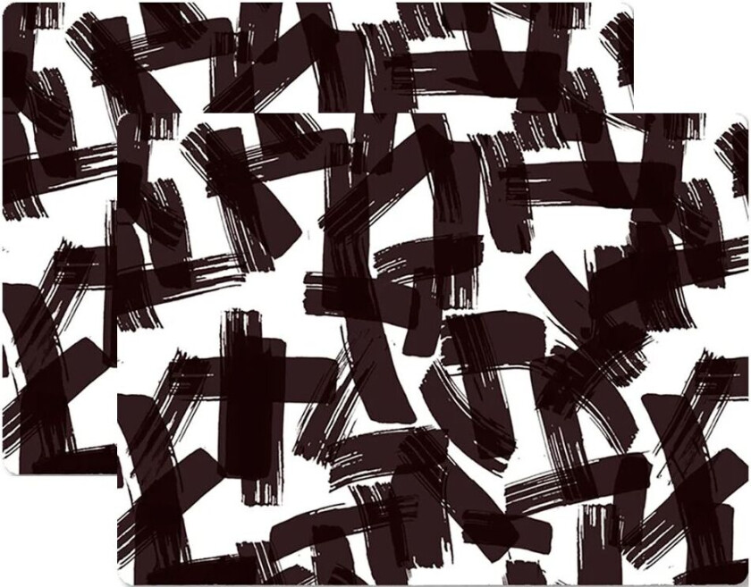 Kryss spisebrikke 30 x 40 cm 2-pakning Black-white