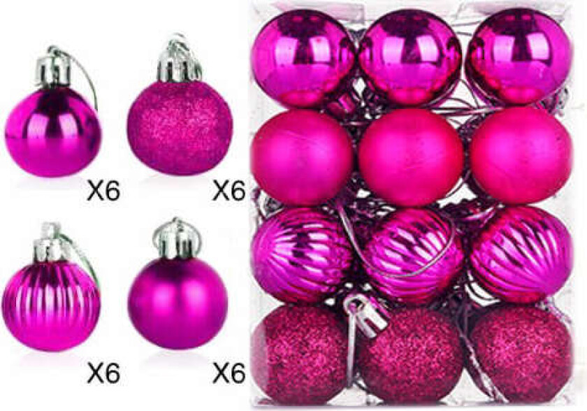 1 eske med 24 julekuler juletrepynt julekule