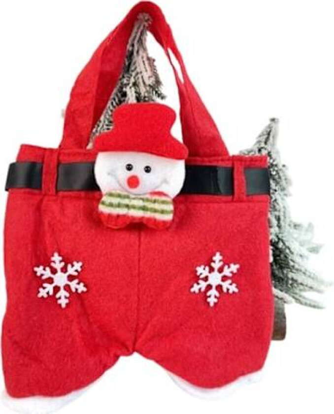 Julepynt Gavepose Godteripose Julenissens Bukse Stil Søt Barn Snackpose (Klipp Snømann - Stor Størrelse)