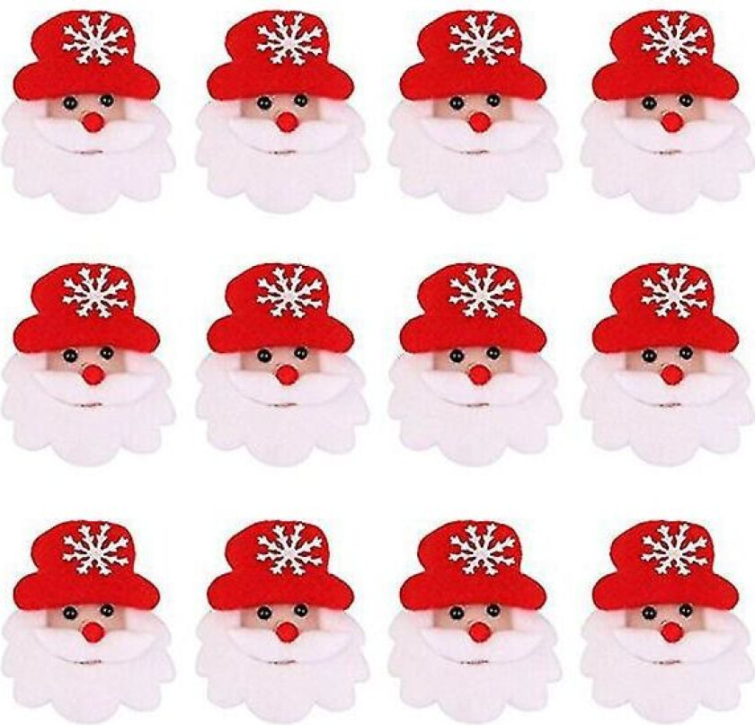 12 stk LED blinkende julebrosje nål fest gavebånd - julenissen