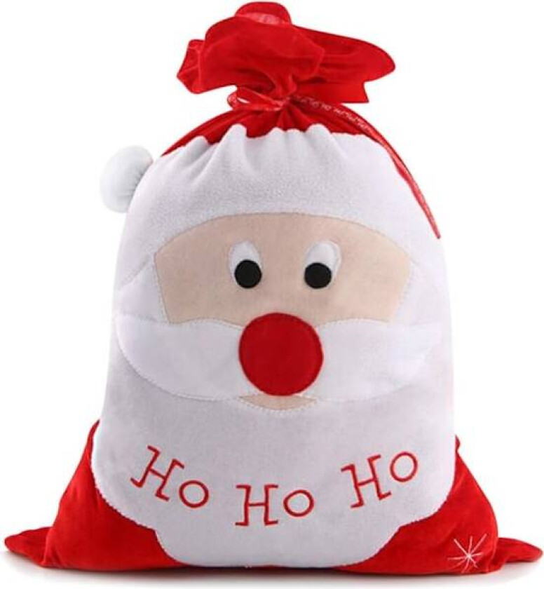 Store Julegaveposer i Fløyel med Julenissen Emballasje Godteri Feriebehandler Julerfest Gavepose Gjenbrukbar Godteri Gavepose