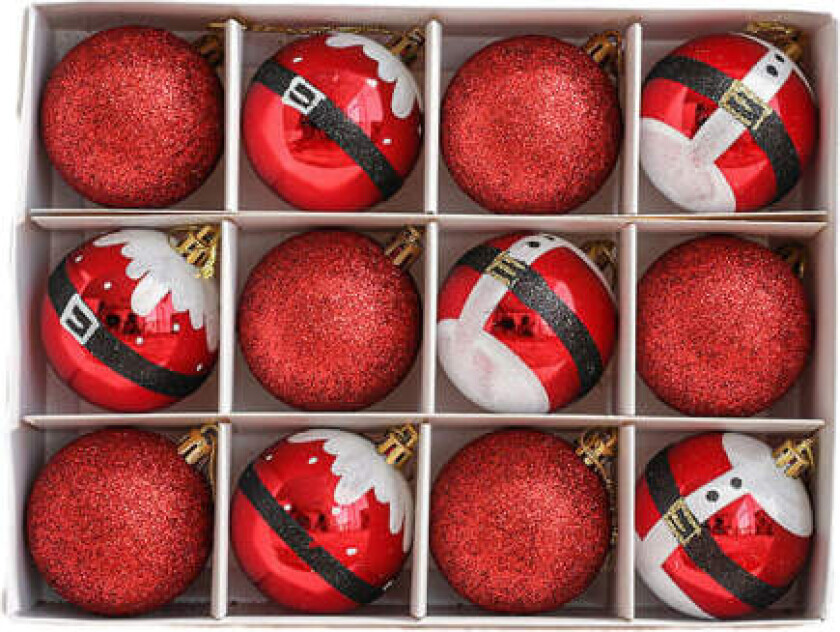 Juleklarering 12 stk julekulepynt juletrepynt, 2,36 tommers julekulepynt til juletrepynt juletreskjørt hjem P