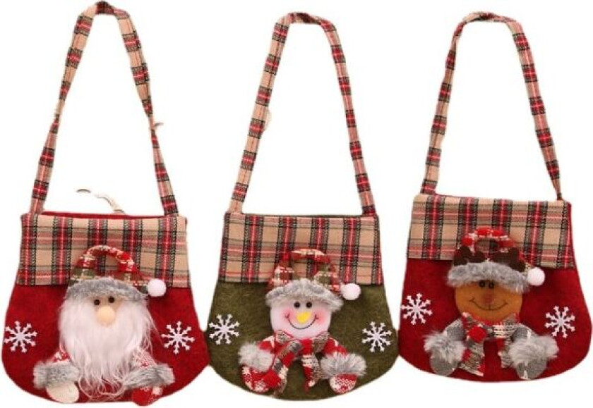 Rutete julegodtepose, gavepose, julebærepose, eple ba