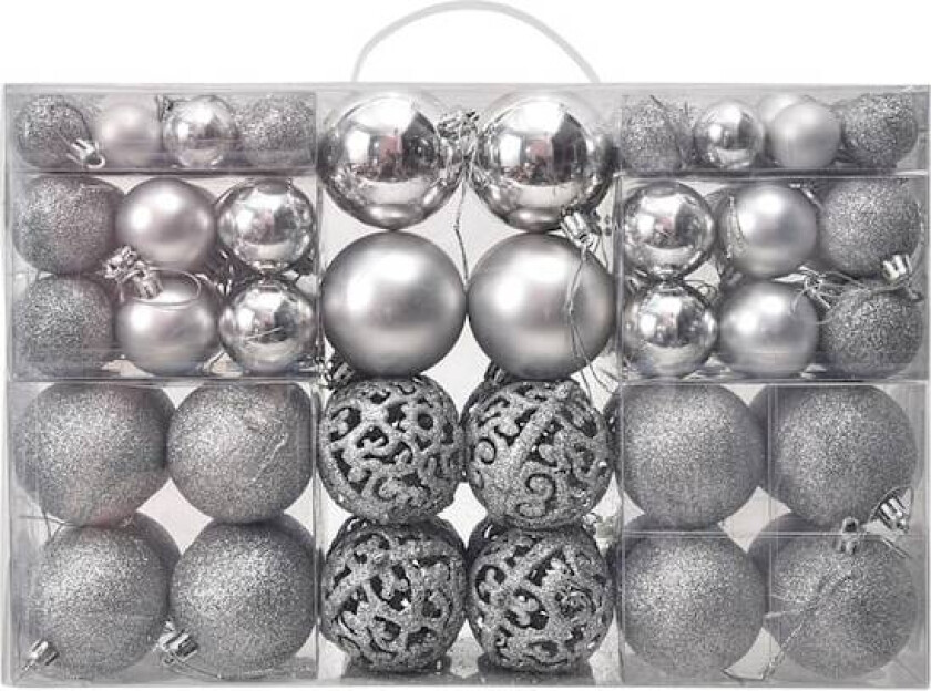 100 stk Julekuler trepynt, knusefrie juledekorasjoner sett med gjenbrukbar håndholdt gavepakke C