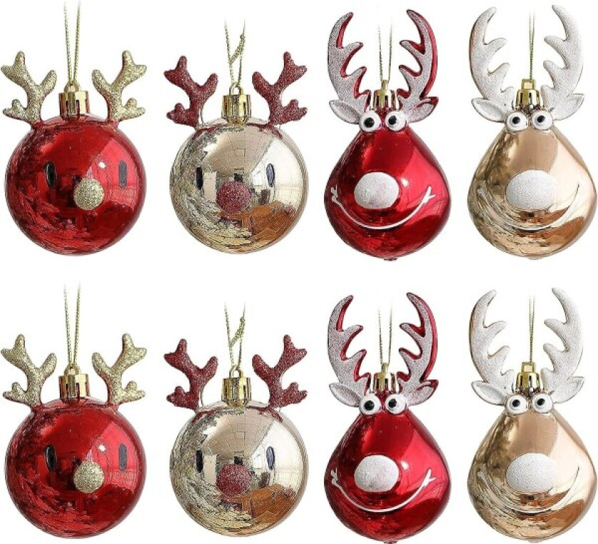 Sett med 8 ubruddbar julekuler til juletreet - Kuler