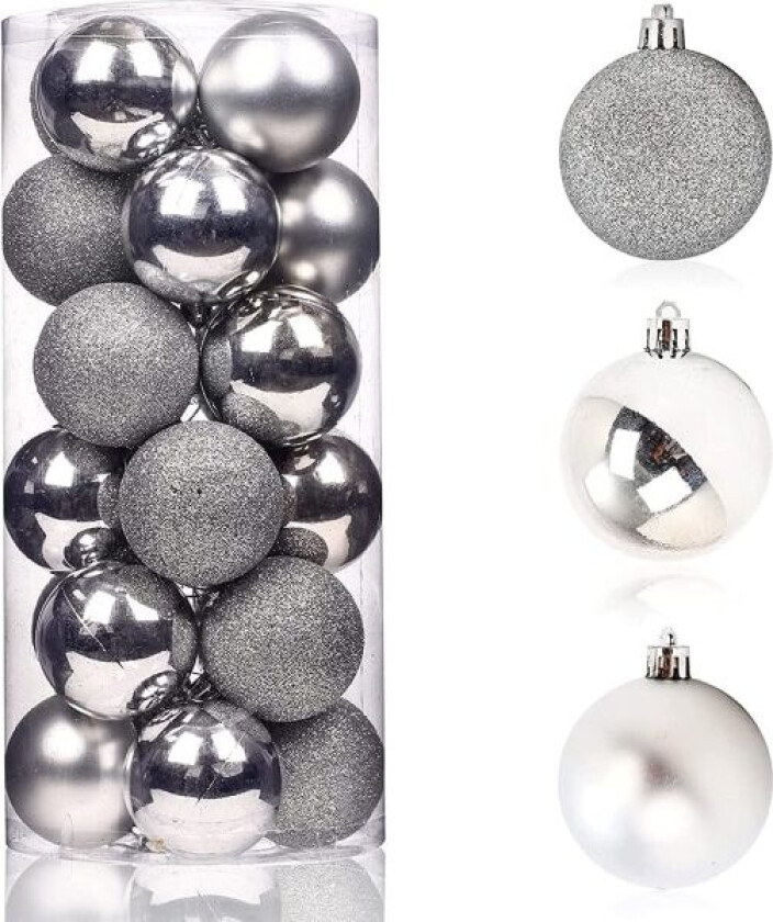 Julekuler, 24 stk Julekuler Dekorasjon, Julekule