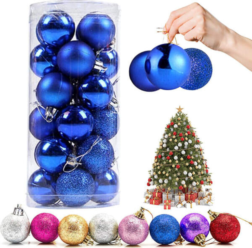 24 Julekuler Julekuler Pynting Juletre Kuler Brukt for Diverse Trepynt Henger Sesongmessig Dekorativ