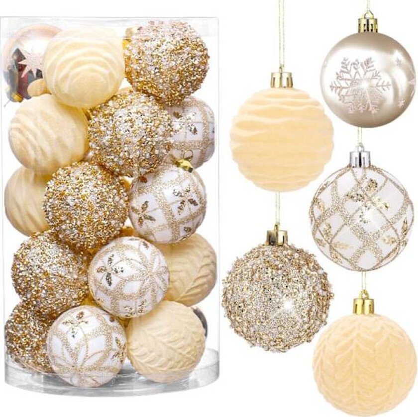 Julekuler, 25 stk Plastjulekuler, Julepynt, Hengende Pynt Julekule, Plast