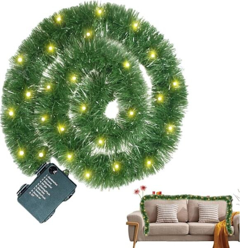 Lysende julekrans | Kunstig furunålsdekorasjon Parent