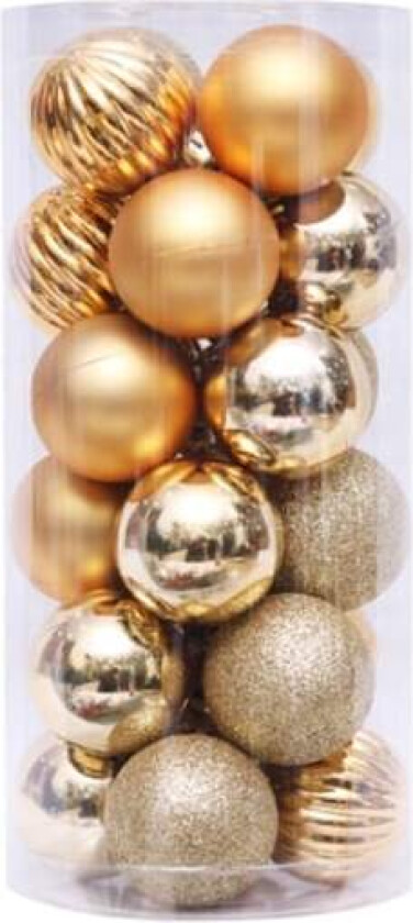 24 x 4 cm Julekuler Hengekuler til juletre Julepyntsett